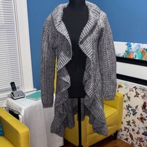 Gray Ruffled Women's Sweater size small